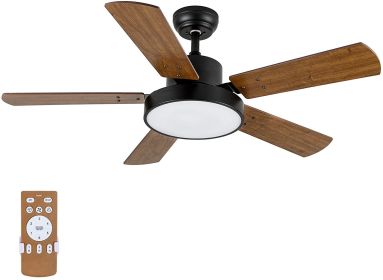 Simple Deluxe 44-inch Ceiling Fan with LED Light and Remote Control, 6-Speed Modes, 2 Rotating Modes , Timer