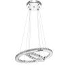 2-Ring Crystal Chandelier Flush Mount LED Crystal Light Stainless Steel Pendant Light Fixture