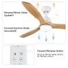 52 in. Indoor Ceiling Fan with light and Remote Control, 3 Yellow Solid Wood Blades