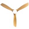 52 in. Indoor Ceiling Fan with light and Remote Control, 3 Yellow Solid Wood Blades