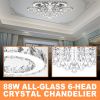 90W 6 Rings LED K9 Crystal Ceiling Light Modern Flush Mount Light Home Decor