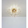 Flush Mount Ceiling Light, Crystal Chandelier Light Fixture Sputnik Firework Ceiling Lamp Modern Golden Close to Ceiling Light