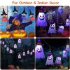 Halloween Ghost Witch Hat Hanging Light Lantern 11.6ft Outdoor String Decorative Light Patio Yard Garden Indoor Light