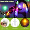 3Pcs Halloween Light Decorations Total 50 LEDs 24ft Halloween String Lights Colorful 3D Skeleton Ghost String Lights Gauze Skull String Lights