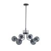 Modern American style chandelier-black iron-glass lampshade -6 bulbs