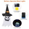 Halloween Ghost Witch Hat Hanging Light Lantern 11.6ft Outdoor String Decorative Light Patio Yard Garden Indoor Light