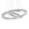 2-Ring Crystal Chandelier Flush Mount LED Crystal Light Stainless Steel Pendant Light Fixture