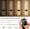 Dimmable Modern Plug in Wall Sconce Set of Two Matte Black Wall Lights(2-Pack)