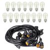 48FT Outdoor String Light Waterproof Patio String Lights Bulbs Commercial Yard Lights Garden Ambience