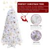 6ft 845 Branches Hanging Tree Structure PVC Material White Round Head 300 Lights Cool Color 8 Modes With Remote Control Christmas Tree