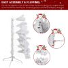 6ft 845 Branches Hanging Tree Structure PVC Material White Round Head 300 Lights Cool Color 8 Modes With Remote Control Christmas Tree