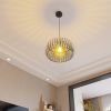 Modern Oblate Black Crystal Chandelier Fixture; Ceiling Pendant light for Living Room; Bedroom; Kitchen; Dining Room; Hallway; Adjustable Color Temper