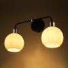 Vanity Light Fixtures 2 Frosted Globe Shade Matte Black+Silver Home Decoration