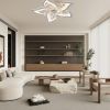 Ceiling Light Fan with Remote Control/app Control,3 Colors 6 Speeds 27In 40W Dimmable Flower Shape