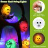 3Pcs Halloween Light Decorations Total 50 LEDs 24ft Halloween String Lights Colorful 3D Skeleton Ghost String Lights Gauze Skull String Lights