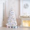 6ft 845 Branches Hanging Tree Structure PVC Material White Round Head 300 Lights Cool Color 8 Modes With Remote Control Christmas Tree