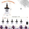 Halloween Ghost Witch Hat Hanging Light Lantern 11.6ft Outdoor String Decorative Light Patio Yard Garden Indoor Light