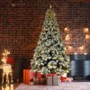 FCH 6ft Flocking Tied Light Christmas Tree RT