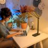 Double Head Desk Lamp with Wireless Charging USB Charging Port 5 Color 5 Brightness Eye-Caring Flexible Reading Lamp Foldable Time Setting Table Worki