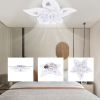 Ceiling Light Fan with Remote Control/app Control,3 Colors 6 Speeds 27In 40W Dimmable Flower Shape