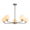 Modern American living room simple golden chandelier glass lampshade 5 bulbs