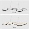 LED Lights 55W Flush Mount Ceiling Light 3850LM Not Dimmable Ceiling Light fixtures Black Chandelier 7 Rings Pendant Lighting for Bedroom,Dining Room