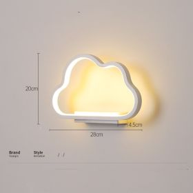 Bedroom Bed Background Wall Decoration Simple Children's Cloud Led Wall Lamp (Option: White-Tricolor light)