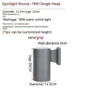 Waterproof Up And Down Spotlight (Option: Warm Light-Black Double Head 29w)