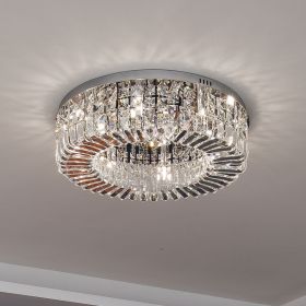 Simple European Creative Living Room Postmodern Crystal Ceiling Light (Option: Silver-50cm)