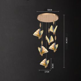 Butterfly Chandelier Bedside Enamelled Dining Hall Staircase (Option: Colorful 6head disc-White light)