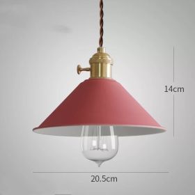 Nordic Macaron Twist Switch Dining Room Copper Chandelier (Option: Red-Edison bulb)