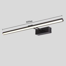 LED Bathroom Bathroom Mirror Headlight (Option: Black 800mm 16W-Warm white light)