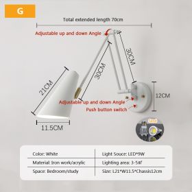 LED Study Reading Wall Lamp (Option: Style G-Tricolor light)