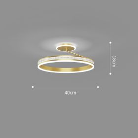 Modern And Minimalist Bedroom Ceiling Lights (Option: Gold-Tricolor dimming-40cm)