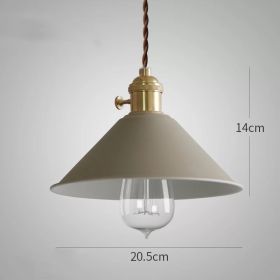 Nordic Macaron Twist Switch Dining Room Copper Chandelier (Option: Khaki-Edison bulb)