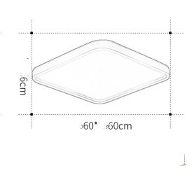 Room Master Bedroom Light Nordic Study Light Modern Simple Led Ceiling Light (Option: Square 60cm-Stepless dimming)