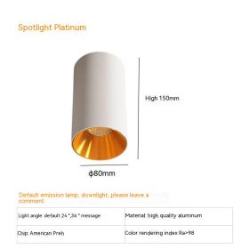 Thigh High Anti-glare Punch Free Ceiling Living Room Aisle Surface Mounted Spotlight (Option: 10w Neutral Light 4000k-Platinum)