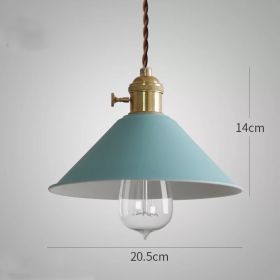 Nordic Macaron Twist Switch Dining Room Copper Chandelier (Option: Sky Blue-Edison bulb)