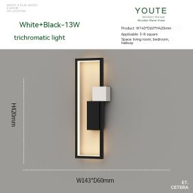 Bedroom Bedside Nordic Minimalism Wall Lamp Modern Minimalist (Option: Black 42cm Three Colors)