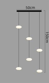 Modern Minimalist Bedroom Bedside Bar Pendant Lamp (Option: Long disc with 6heads-Warm light)