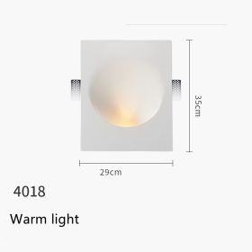 Minimalist Recessed Living Room Wall Sconce Plaster Without Frame (Option: White E Warm light 29X35CM)