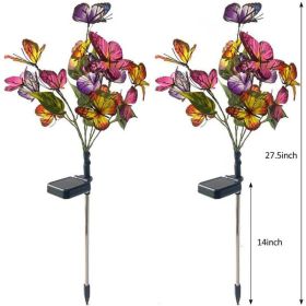 LED Four Color Butterfly Tree Solar Lamp (Option: Picture Color-2PCS)