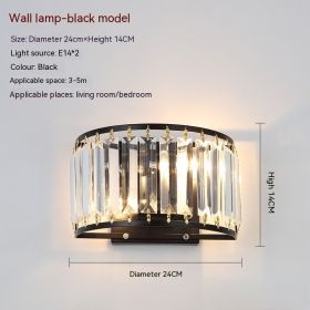 American Simple Crystal Wall Lamp (Option: White Light-Black)