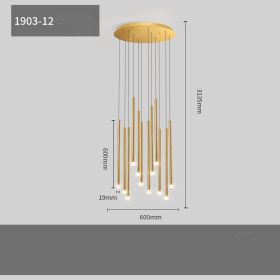 Villa Light Luxury Living Room Floor Lamp (Option: 12head gold-White light)