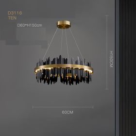 Postmodern Italian Minimalist Luxury Living Room Dining Room Chandelier (Option: Black-Single layer 60x18CM)