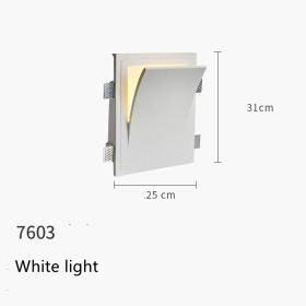 Minimalist Recessed Living Room Wall Sconce Plaster Without Frame (Option: White D White light)