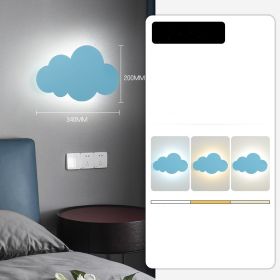 Creative Wall Lamp Bedside Lamp Bedroom Simple Modern Cartoon Clouds (Option: Blue-6Watt LED with 2ColorW)