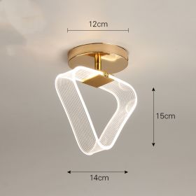 Creative Light Luxury Net Red Line Guide Ceiling Porch Lamp (Option: Gold-Triangle-warm light)