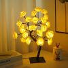 Best-selling Detachable Plastic Base USB Switch LED Simulation Rose Tree Lamp Home Decoration Night Light