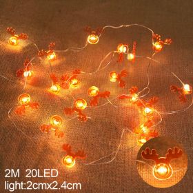 2M 20LED Santa Claus Snowflake LED Light String Christmas Decoration For Home Xmas Tree Ornament 2022 Navidad Kids Gift New Year (Color: as pic D)